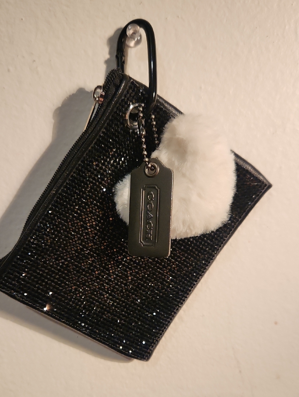Coach Dark Silver Metal Hang Tag With Unbranded Coin Bag